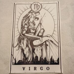 2/$10 Black and White Virgo Zodiac Canvas Art Print